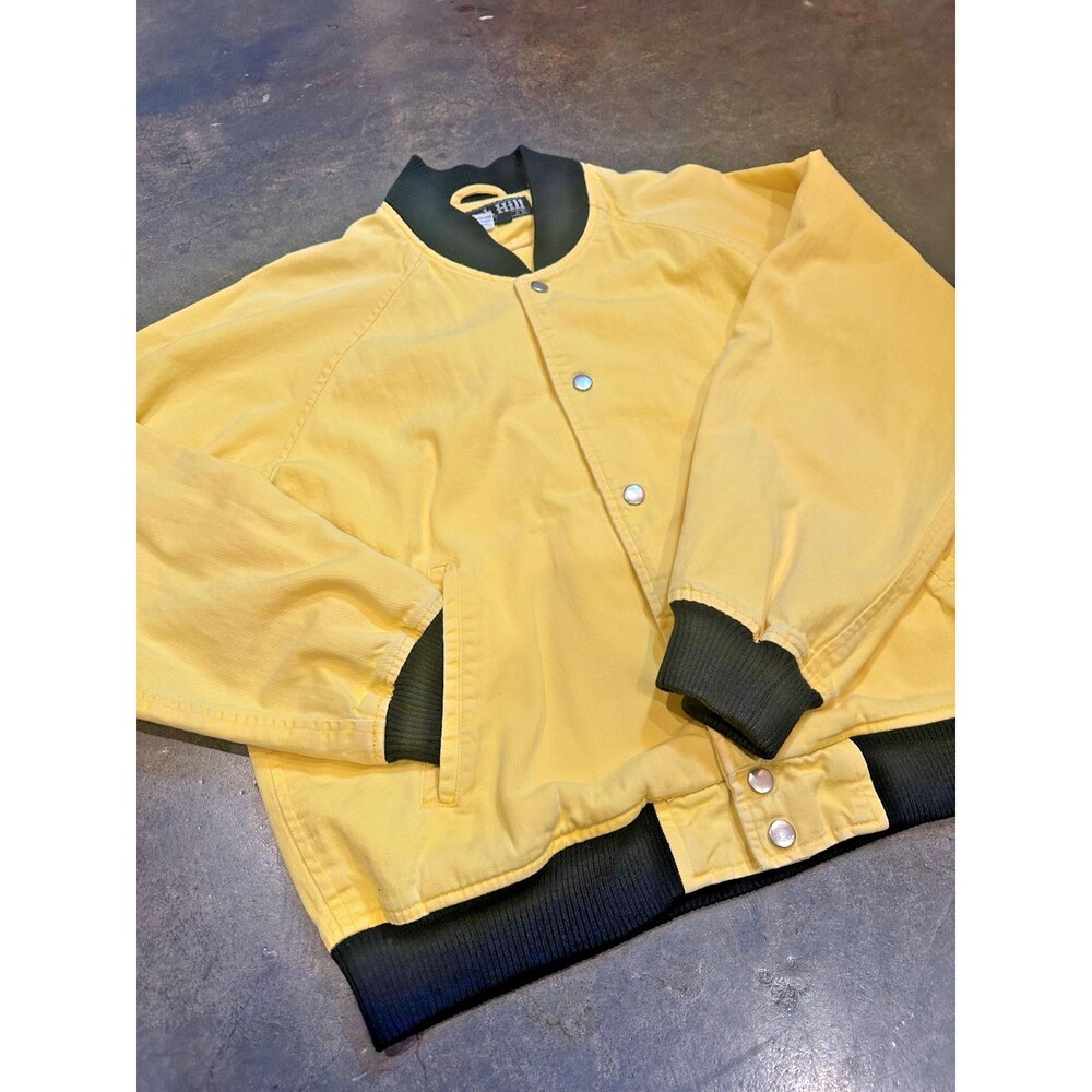 Vintage Yellow Bomber Jacket Large Snap Varsity Style Jacket Park Hill Mens